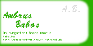 ambrus babos business card